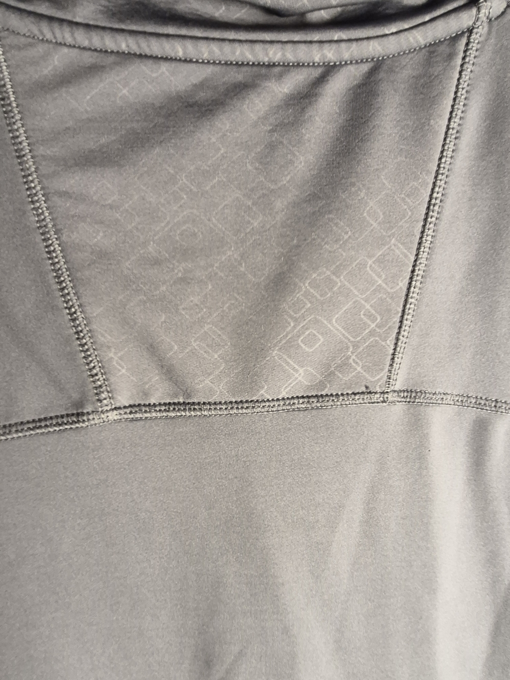 Cutter & Buck Light Gray Quarter Zip Performance Polo with Subtle Texture